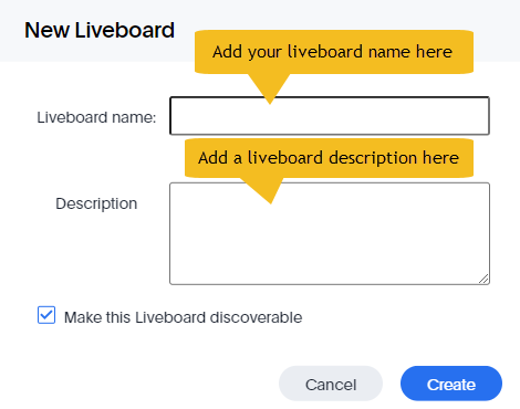 sample add Liveboard window