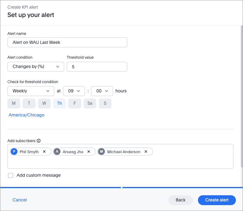 Monitor alert screen example.