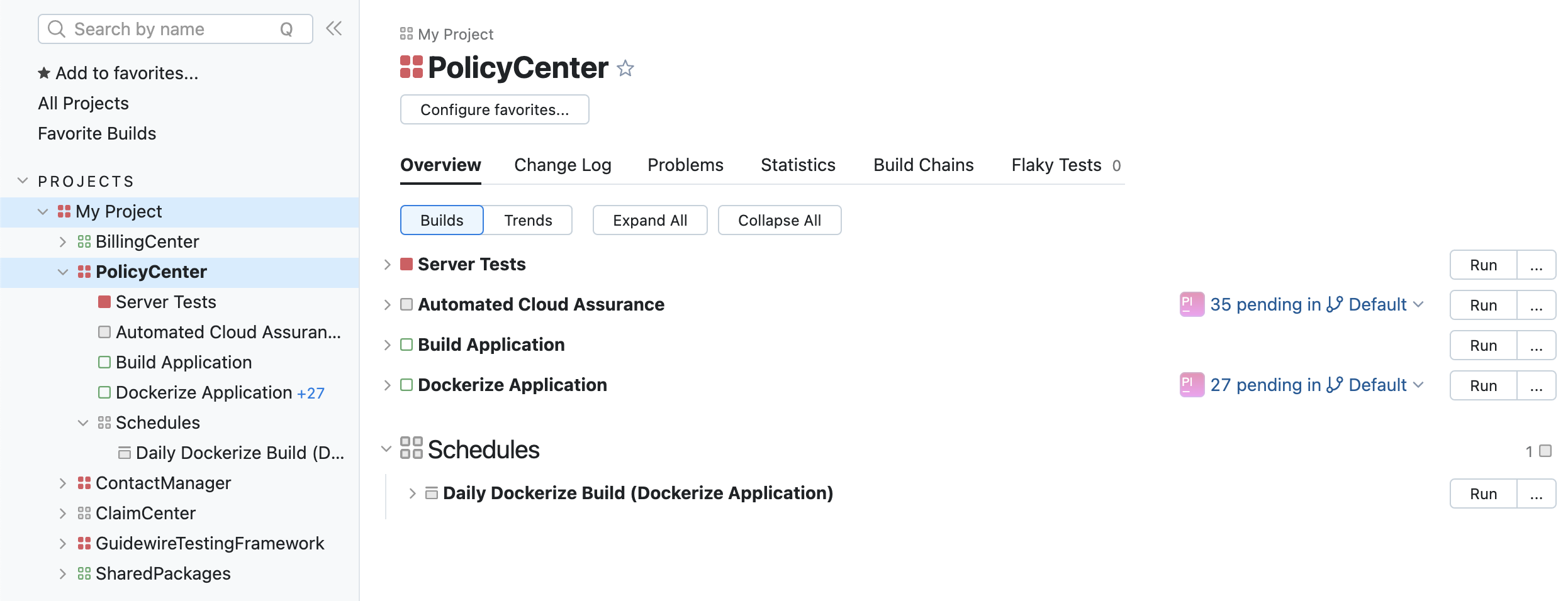 Schedules in TeamCity.