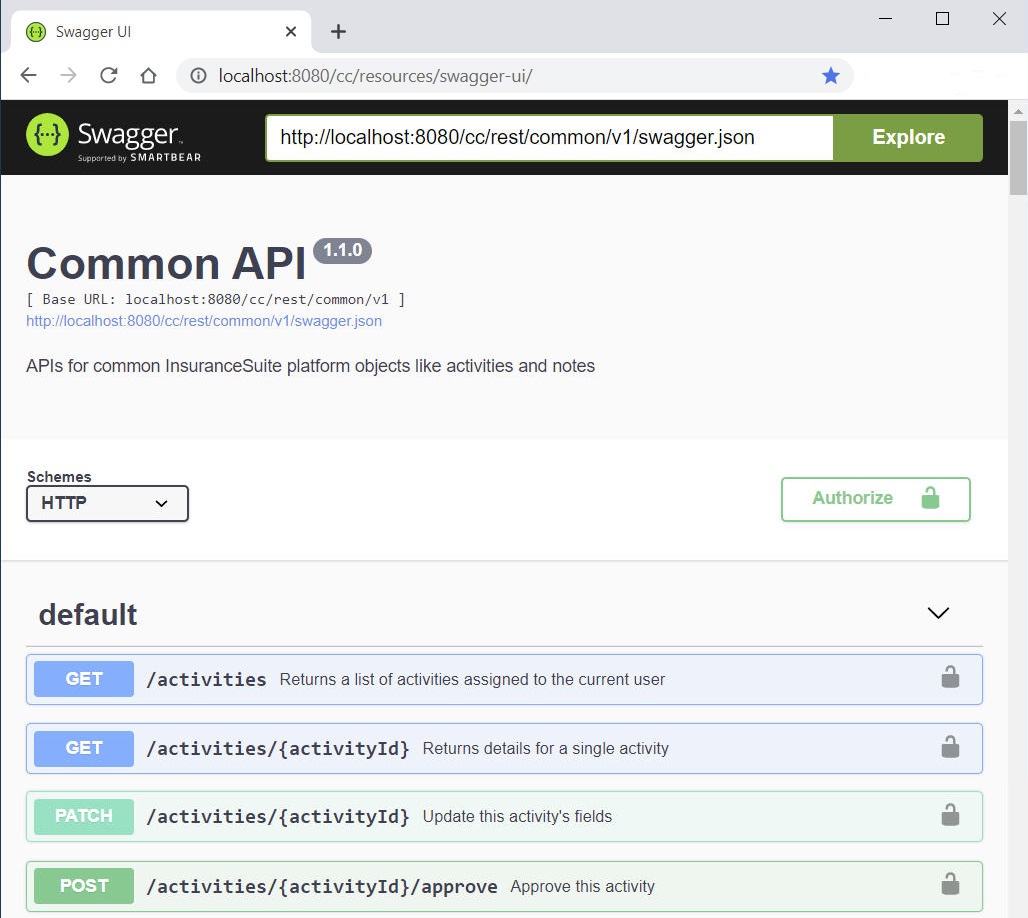 User interface for Swagger UI