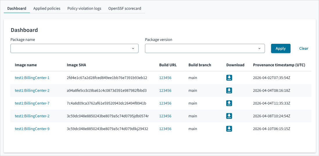 Software Supply Chain Integrity Dashboard