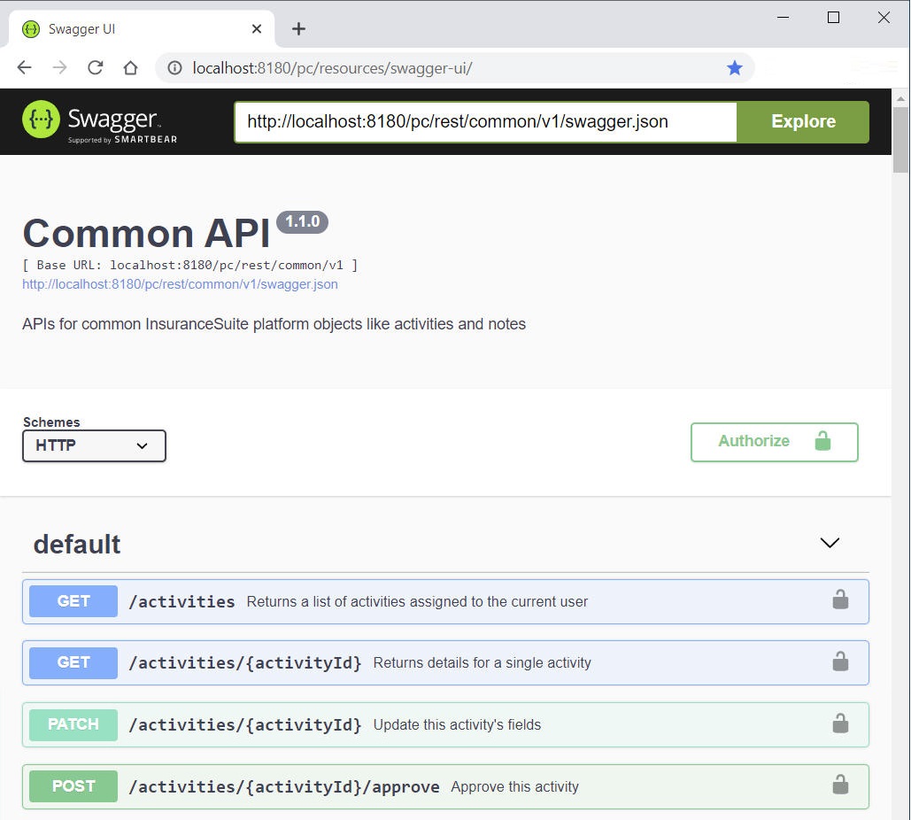 Benutzeroberfläche von Swagger UI