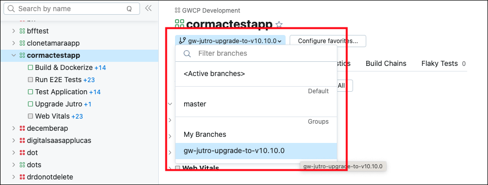 Zweigauswahl