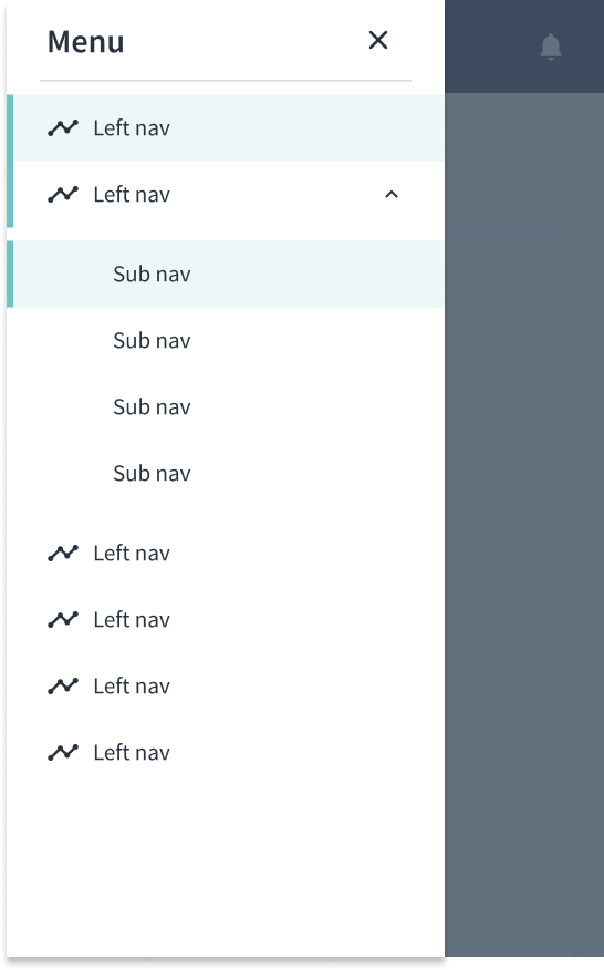 Beispiel zur Veranschaulichung des Seitennavigationsmusters auf Mobilgeräten