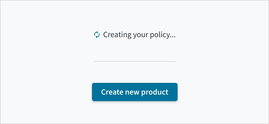 Dos image depicting an inline loader label with an ellipsis and a button without an ellipsis