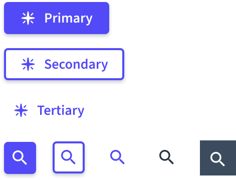 AI button variants with sparkle icons