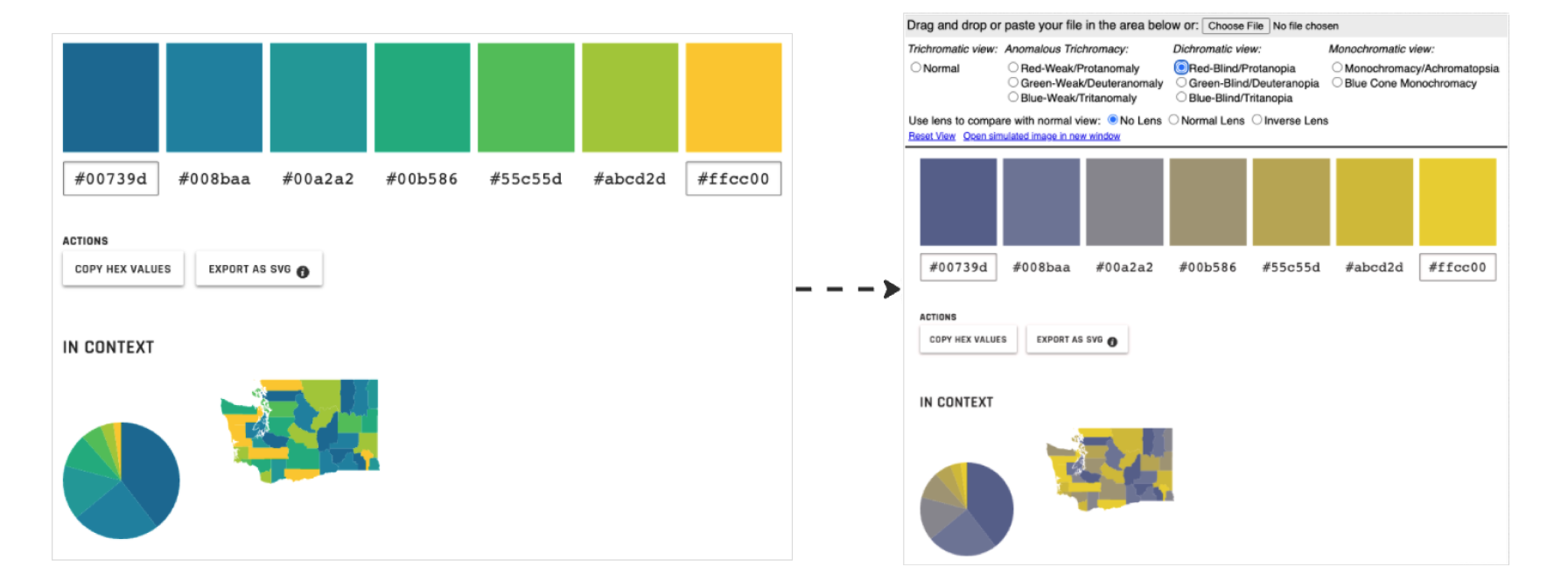 Example of a colorblind simulator