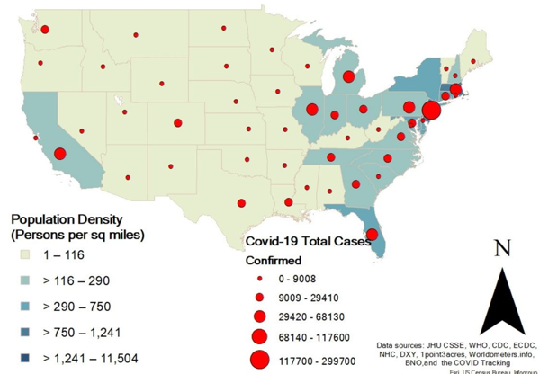 Geo chart tracking covid cases