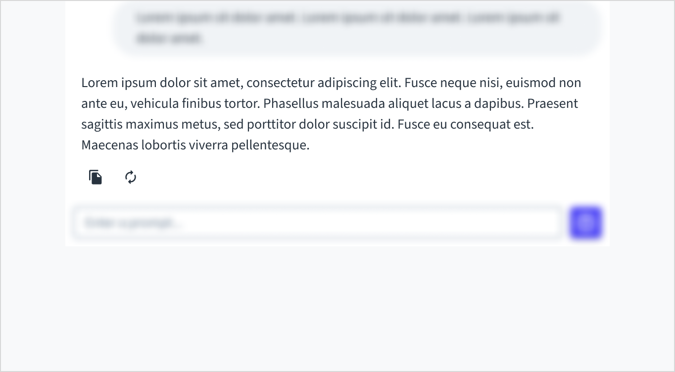 AI response showing text content and action icons for copy and retry below the text.