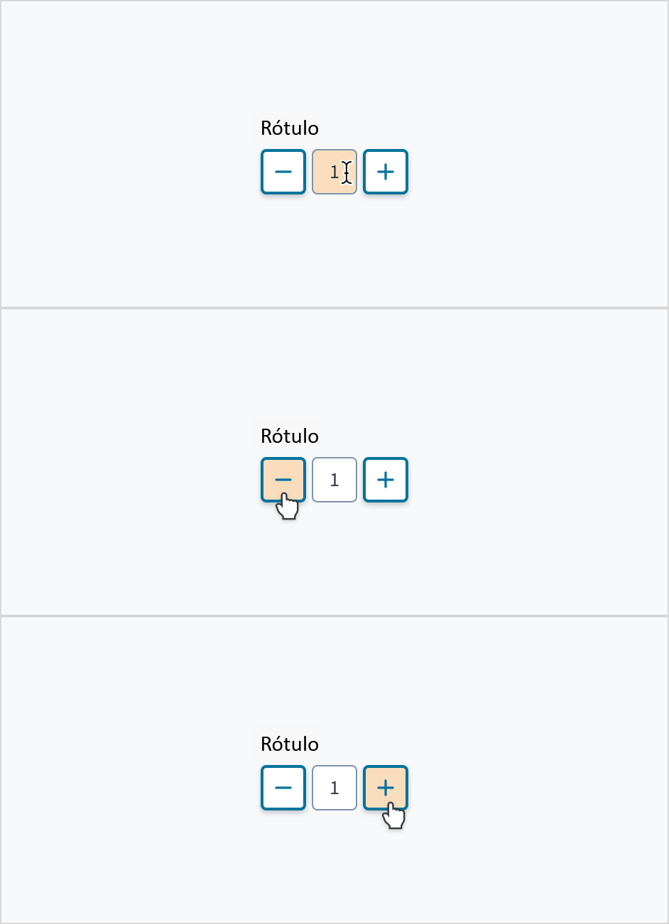 Imagen que ilustra las interacciones del ratón en el selector numérico