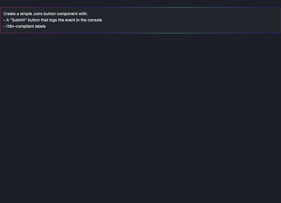 Gif con una demostración del uso de Developer Assistant