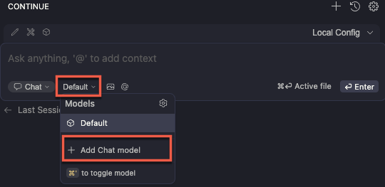 Captura de pantalla que muestra el menú desplegable Seleccionar modelo