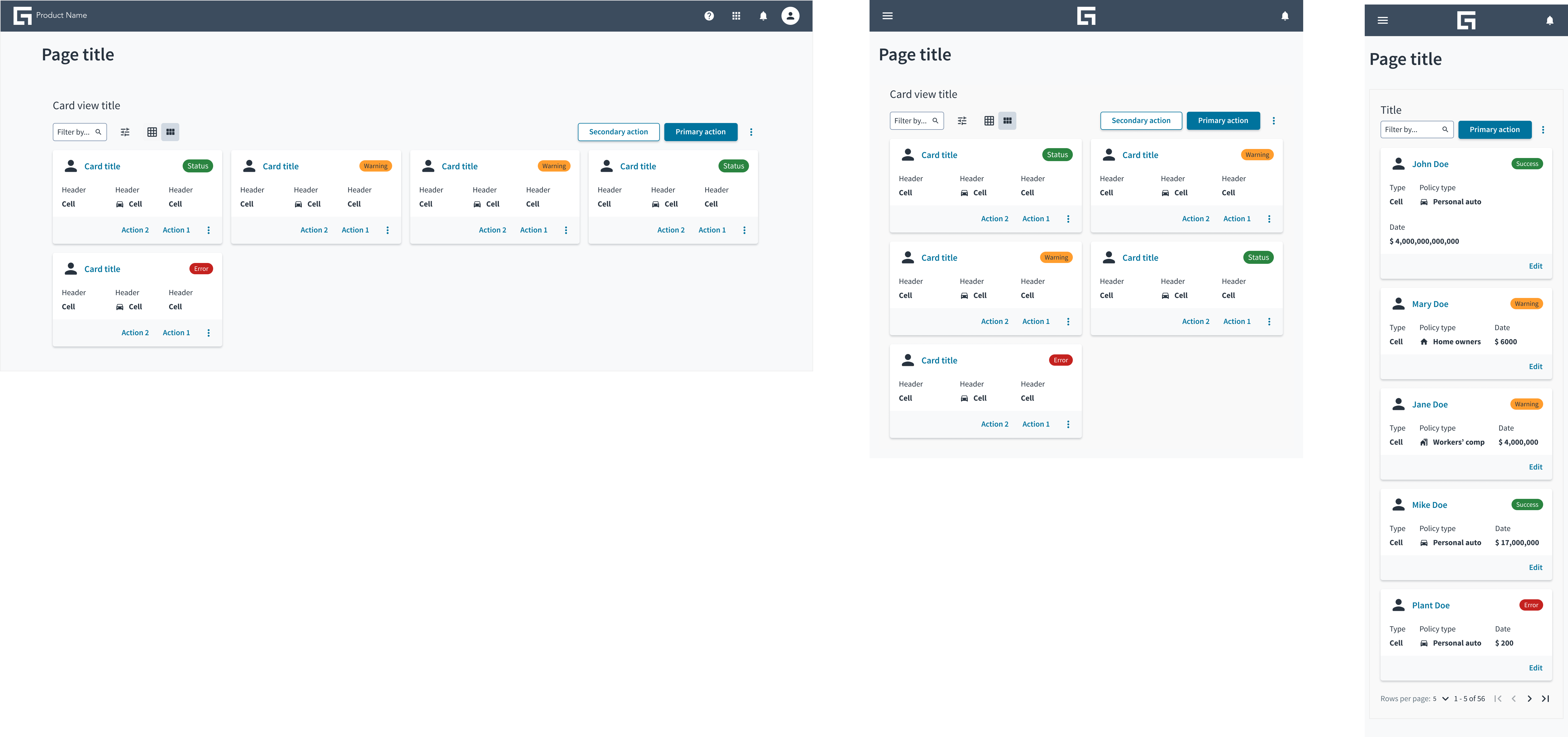 Réactivité de la vue Fiche sur les ordinateurs de bureau, tablettes et appareils mobiles