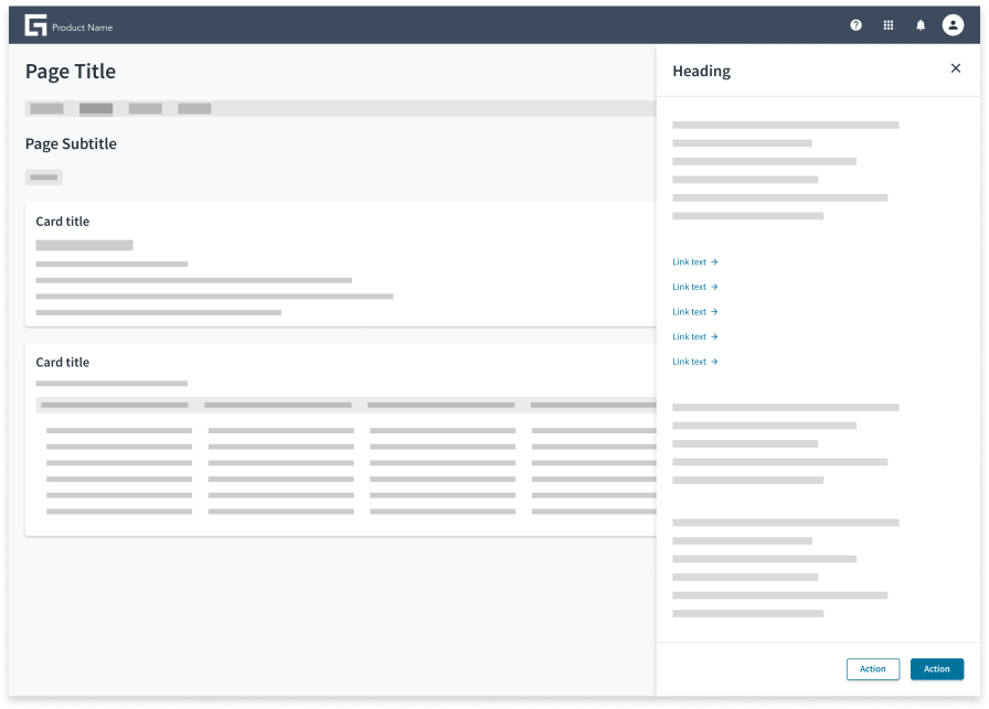 liens utilisés dans le contexte d'un tiroir d'applications