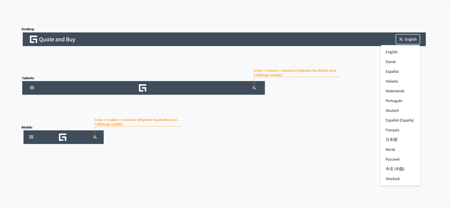 Vue utilisateur des ordinateurs de bureau, tablettes et appareils mobiles