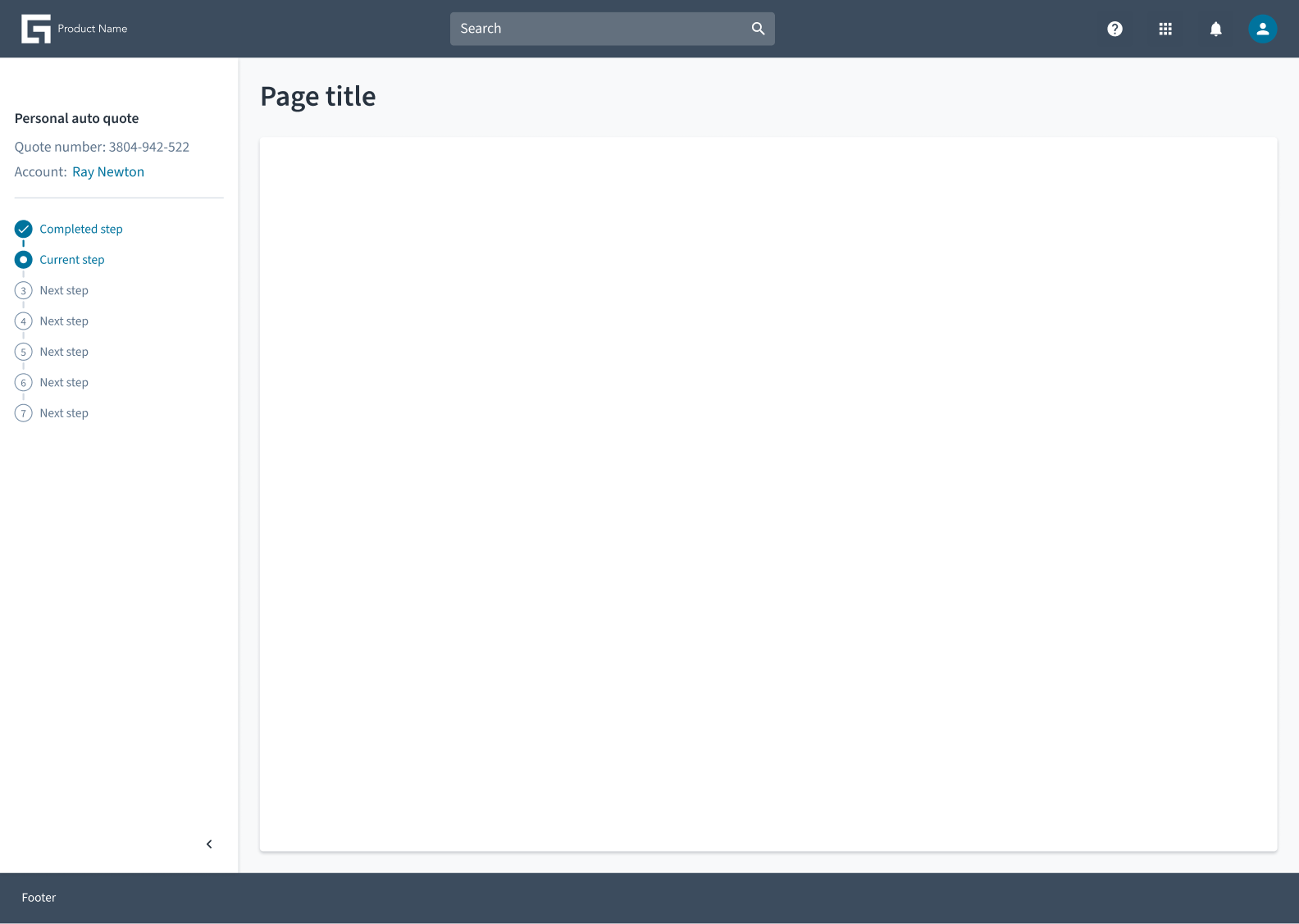 Side panel with a progress indicator