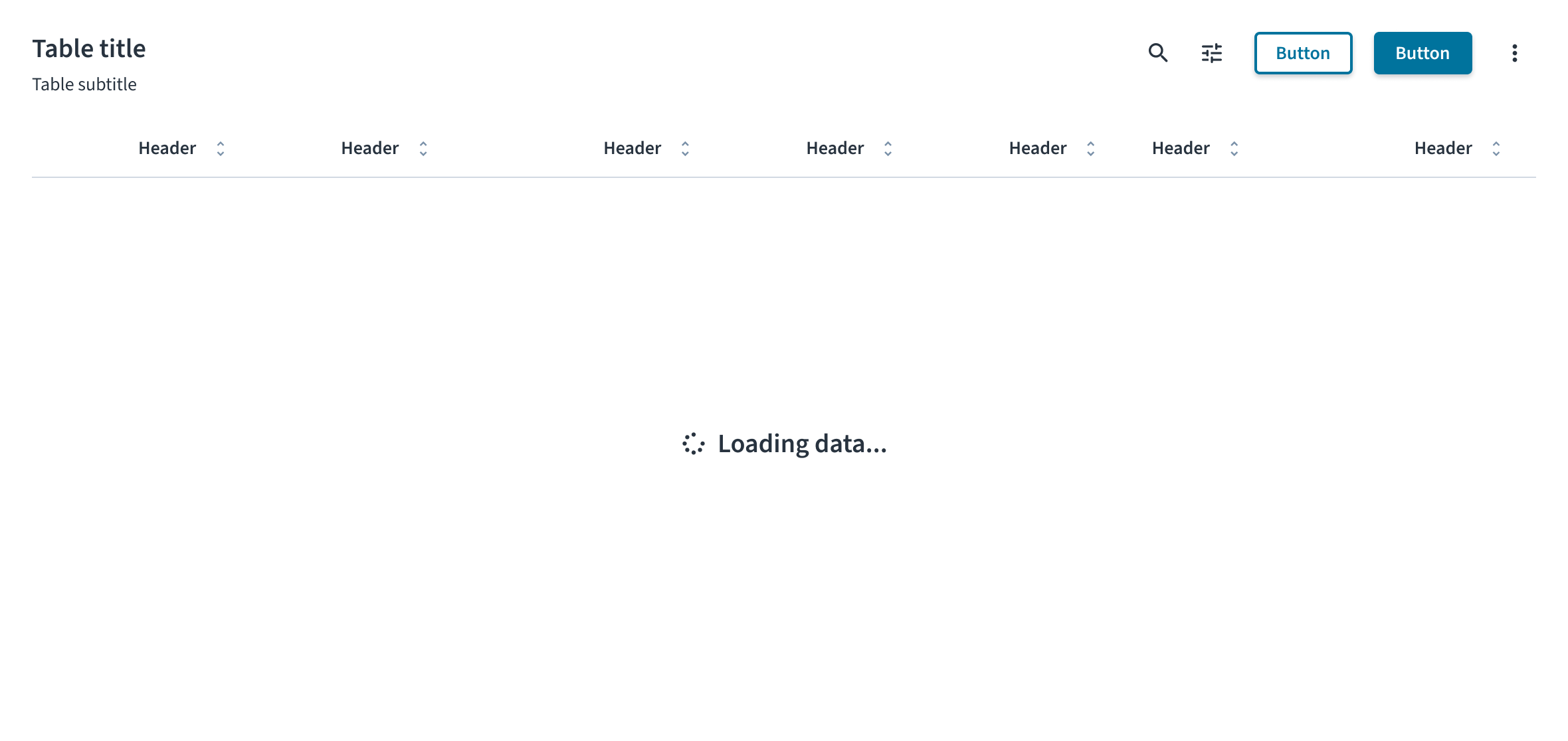 A spinner icon with the text &quot;Loading data...&quot; to indicate a loading state.