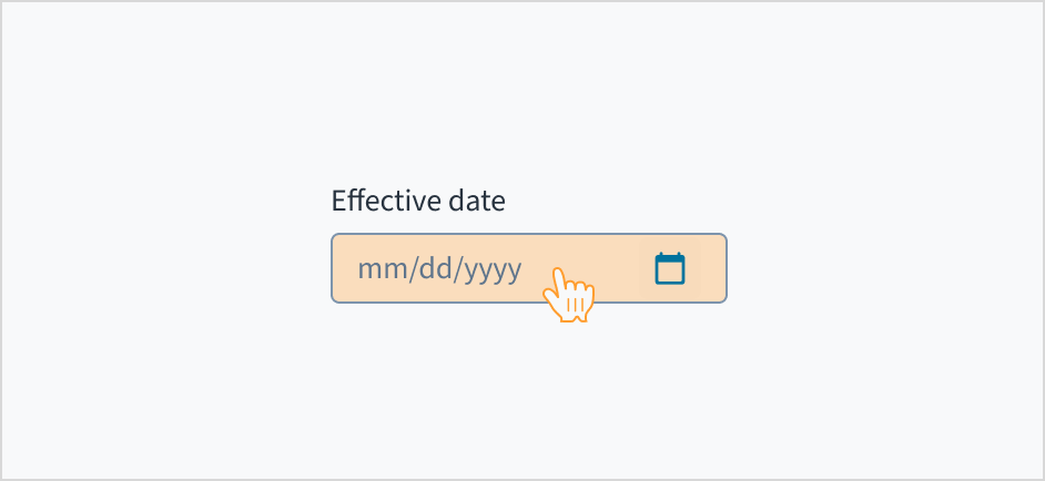 Image illustrating a user clicking inside the date range picker field