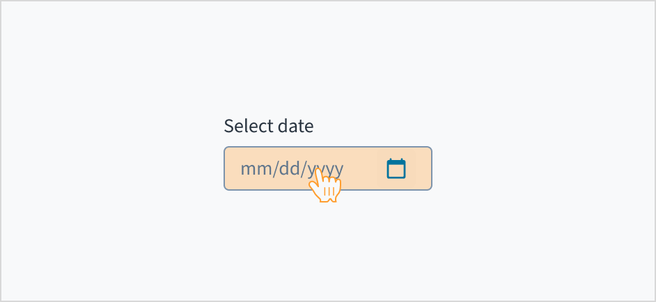 Image that shows a user interacting with the date picker using a mouse