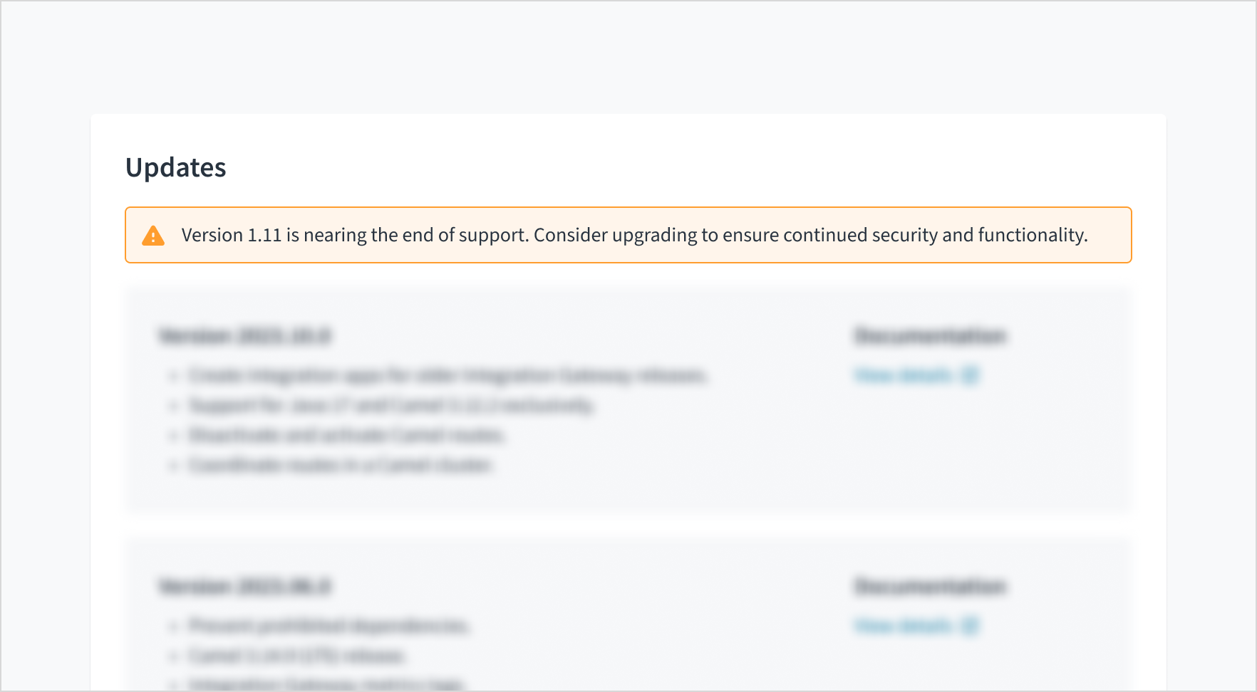 Image illustrating the sizing and placement of an inline notification