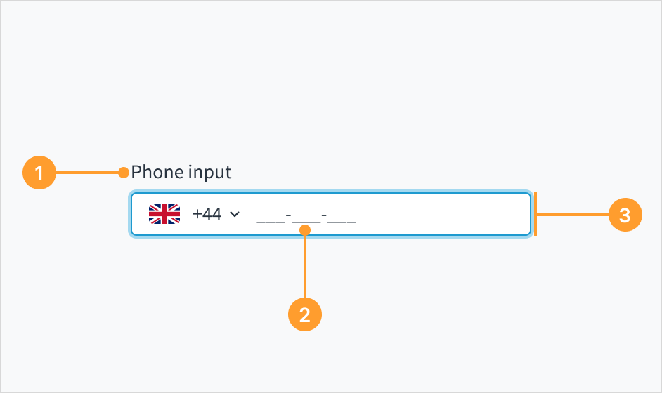 Image depicting the anatomy of a phone input field with an input mask