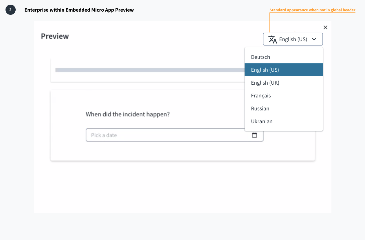 Enterprise embedded micro frontend preview