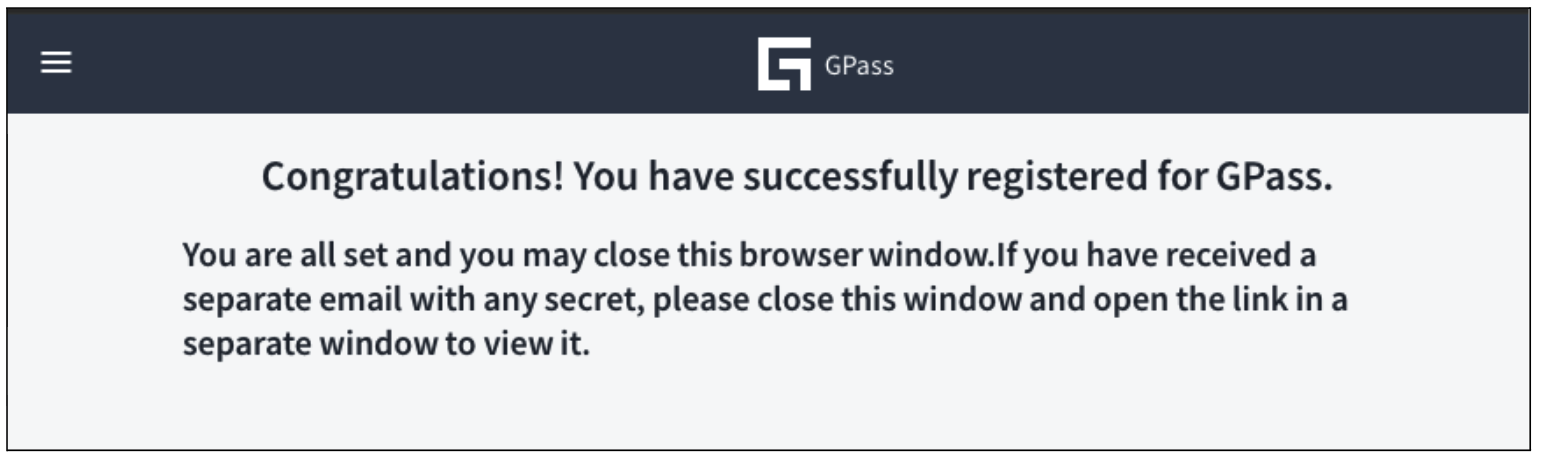 GPass Congratulations