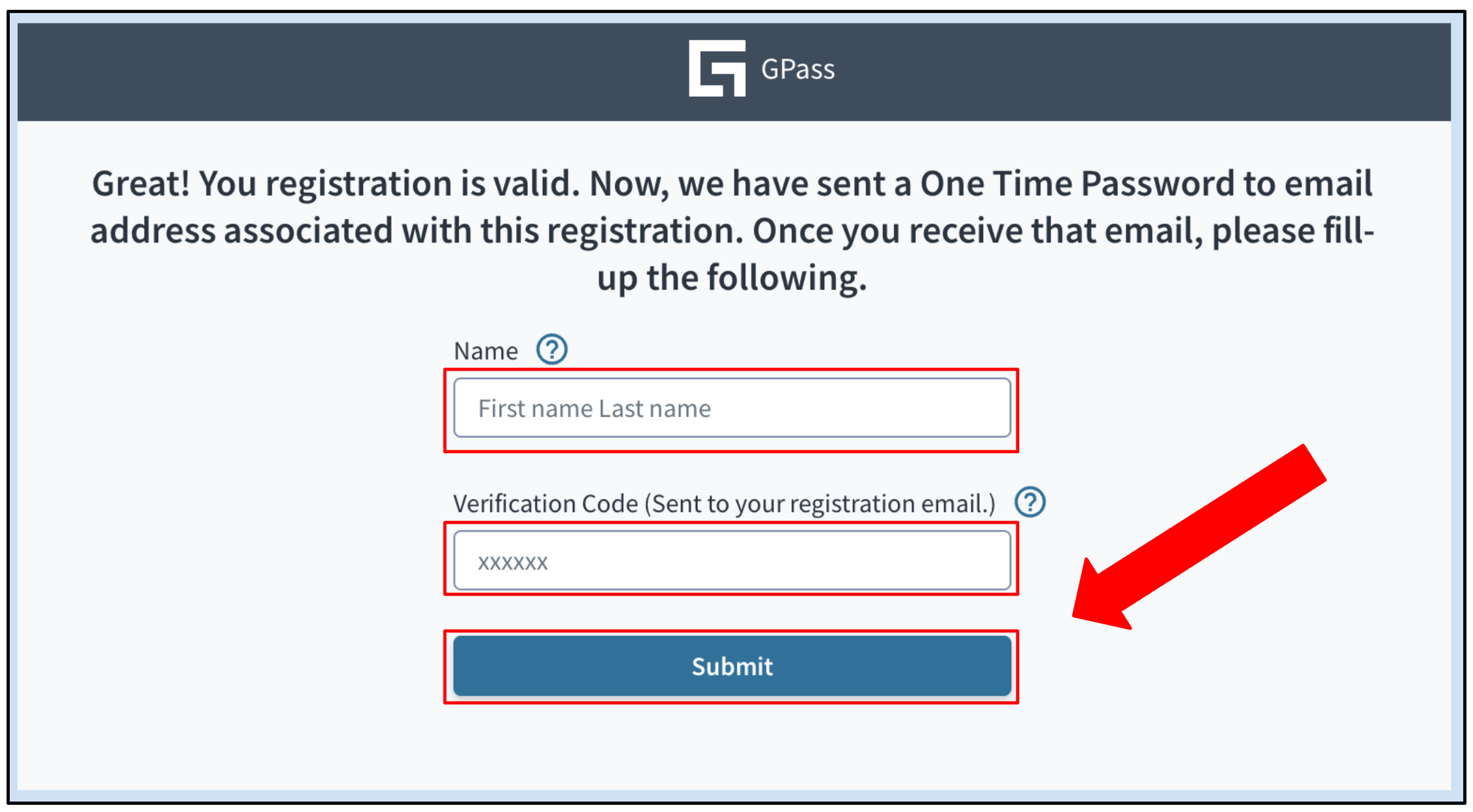 GPass Registration code